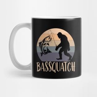 Bassquatch funny bigfoot fishing gift Mug